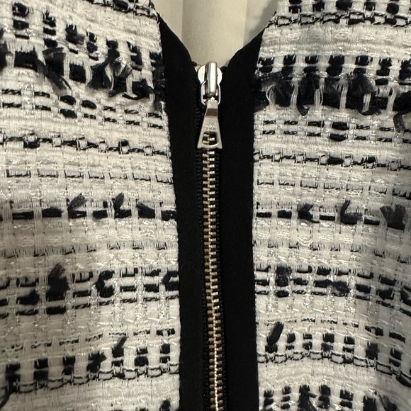 Rebecca Taylor Raffia Tweed Dress Size 8 Full Front Zip Fit n' Flare Drop Hem - Picture 10 of 11